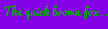 Image with Font Color 00AC03 and Background Color 8400E6